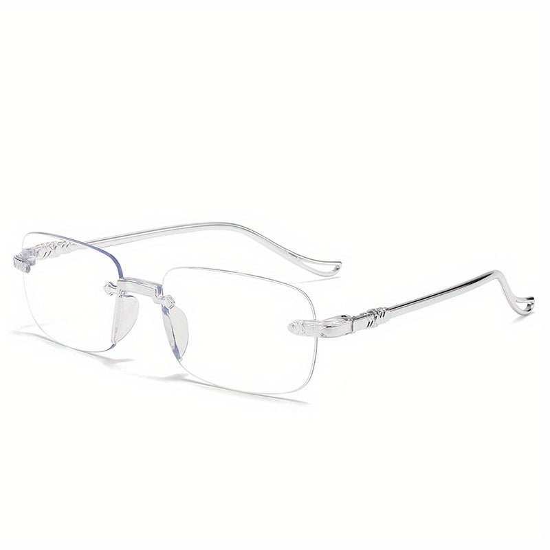 1 Pc Smart Zoom Golden and Sliver Reading Glasses, Suitable for Business Office Wear, High-end and Fashionable Golden and Silvery Edge Reading Glasses for Outdoor Use (Random Color Shipped)