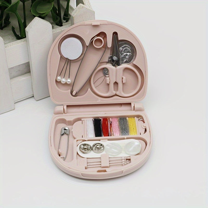 1 Pc Ultra-Portable Compact Sewing Kit: Complete Travel Essentials with Durable Mini Scissors, Assorted Buttons, Threads, and Emergency Repair Solutions