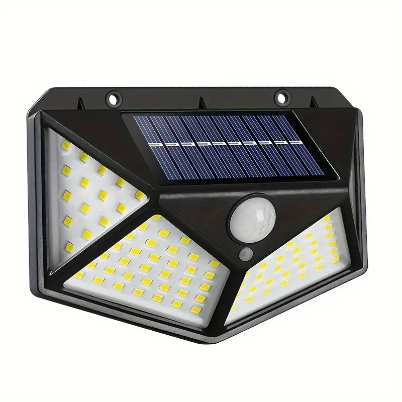 100 LED Solar-Powered Wall Lamp with Motion Sensor – High-Brightness LED Lights for Indoor & Outdoor Use, Automatic Brightness Adjustment, Ideal for Porch, Garden, and Home Decor, Solar Wall Lamp (Pack of 1)