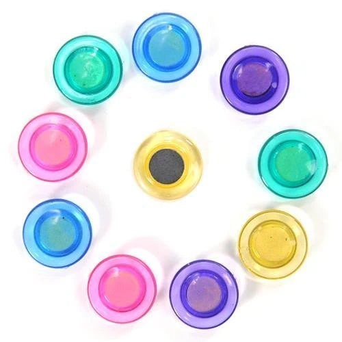 10 pc set Colorful Translucent Magnet Buttons for Fridge, Magnetic White-Boards (20mm)