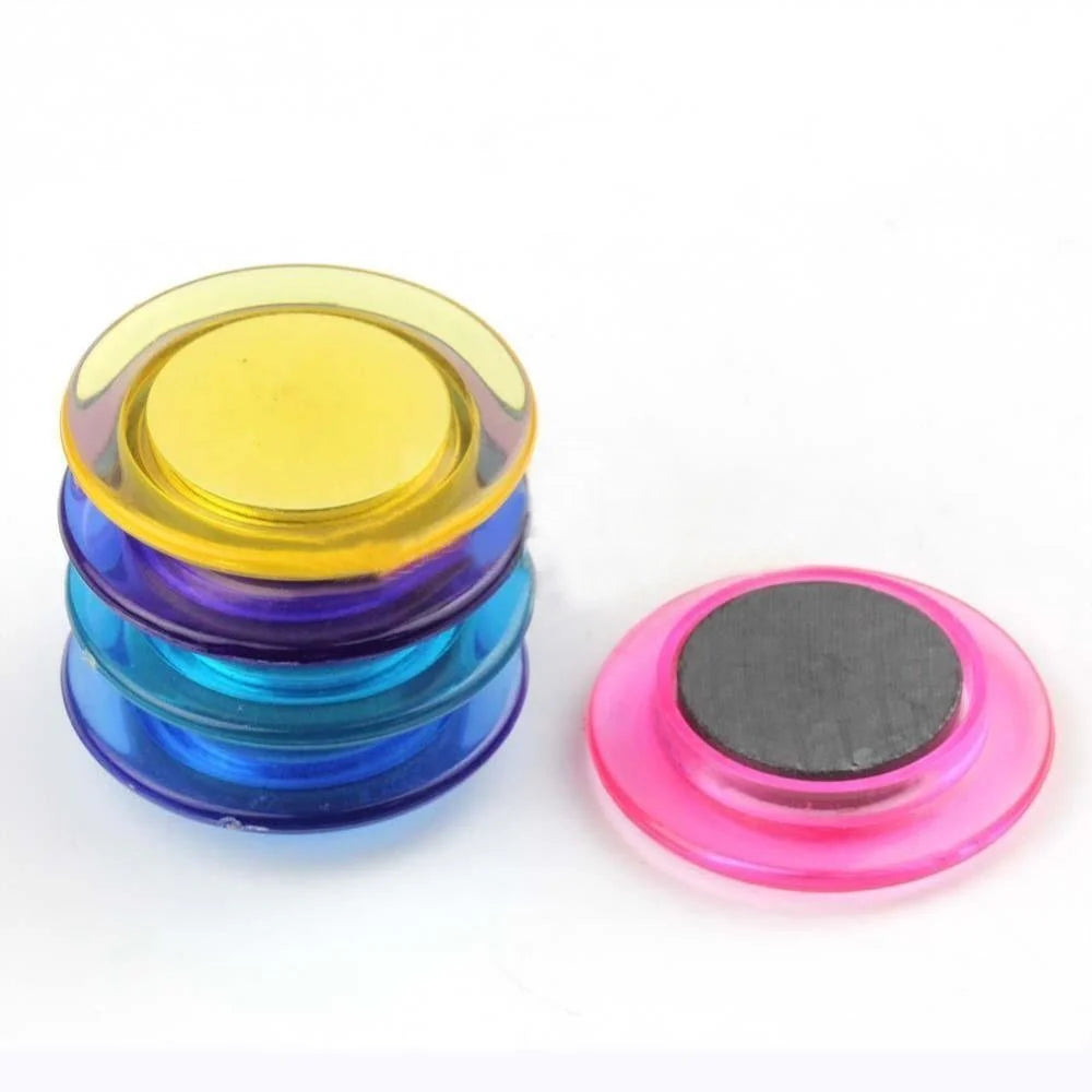 10 pc set Colorful Translucent Magnet Buttons for Fridge, Magnetic White-Boards (20mm)