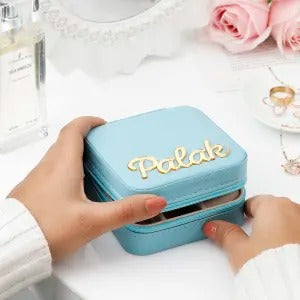 Customised Jewellery Box - Portable Mini Travel Jewellery Box - Acrylic Name - Random color
