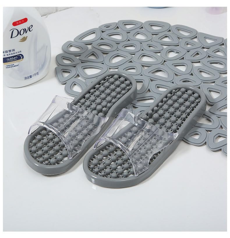 Women's Plastic Flip Flops Slippers House Massage Soft Hollow Bottom Leaky Bath Shower Bath Sandals Bathroom