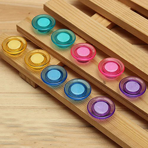 10 pc set Colorful Translucent Magnet Buttons for Fridge, Magnetic White-Boards (20mm)