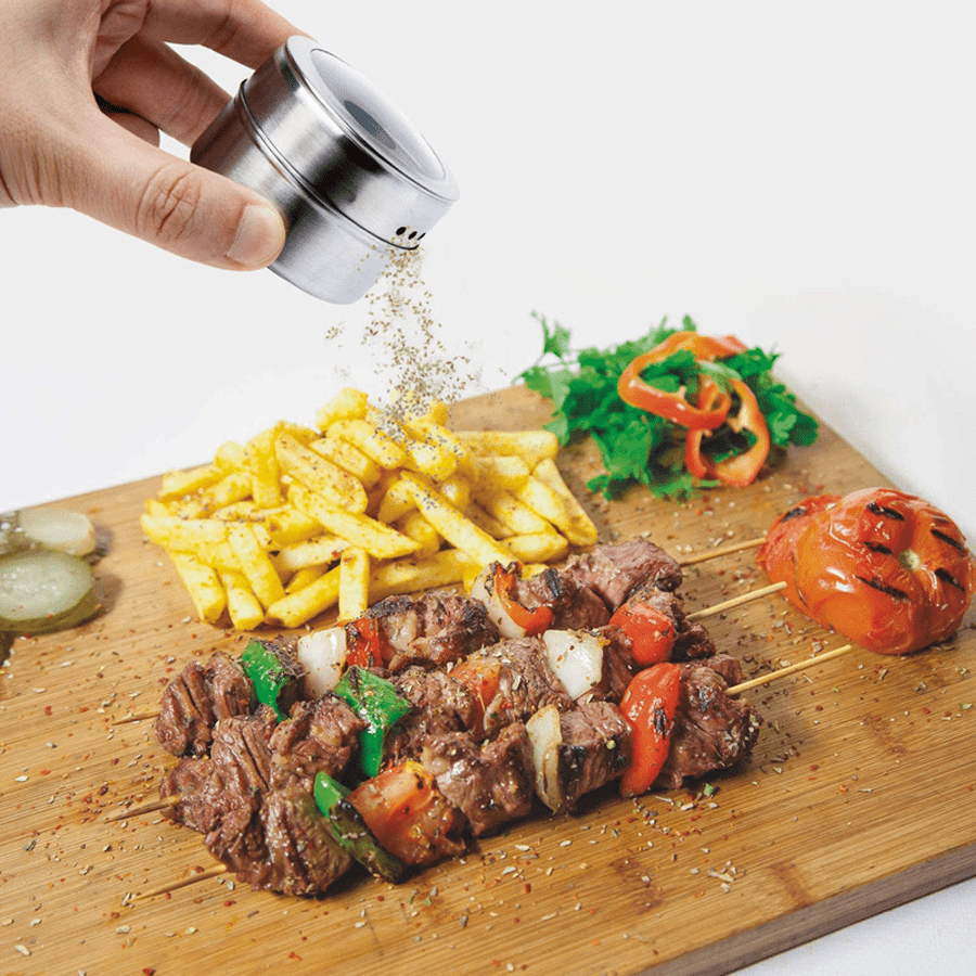 1 Pc Magnetic Spice Jar , Stainless Steel Seasoning Container, with Easy Pour Holes, for Kitchen Organization
