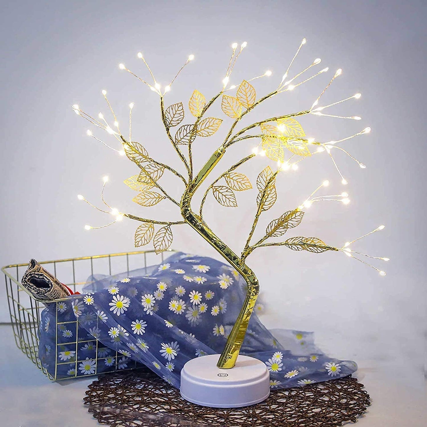 Leaf Tree Lamp with Touch Switch – USB & Battery Operated LED Bonsai Tree Light for Bedroom, Baby Room, and Home Decoration(Pack of 1)