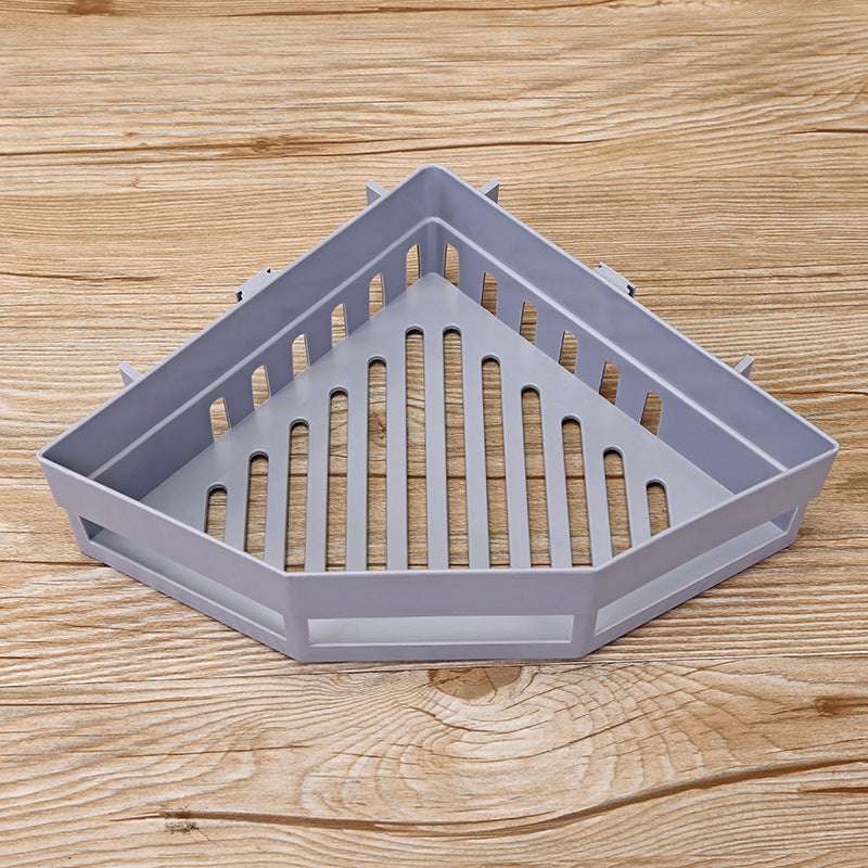 1 Pc Triangular Bathroom Corner Storage Rack – Space-Saving Wall Mounted Shelf for Bathroom & Kitchen