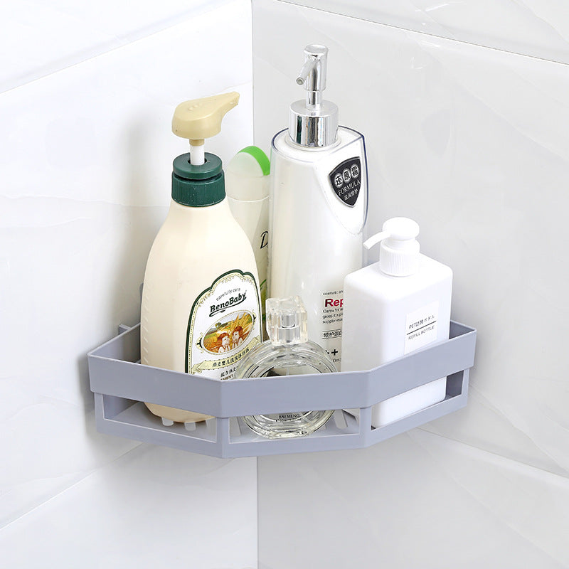 1 Pc Triangular Bathroom Corner Storage Rack – Space-Saving Wall Mounted Shelf for Bathroom & Kitchen