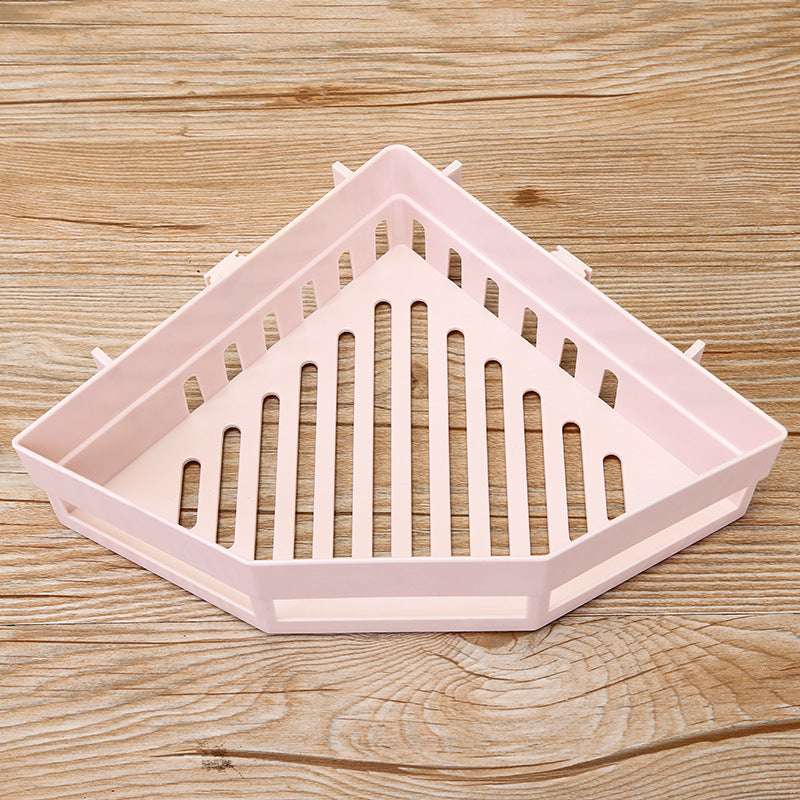 1 Pc Triangular Bathroom Corner Storage Rack – Space-Saving Wall Mounted Shelf for Bathroom & Kitchen