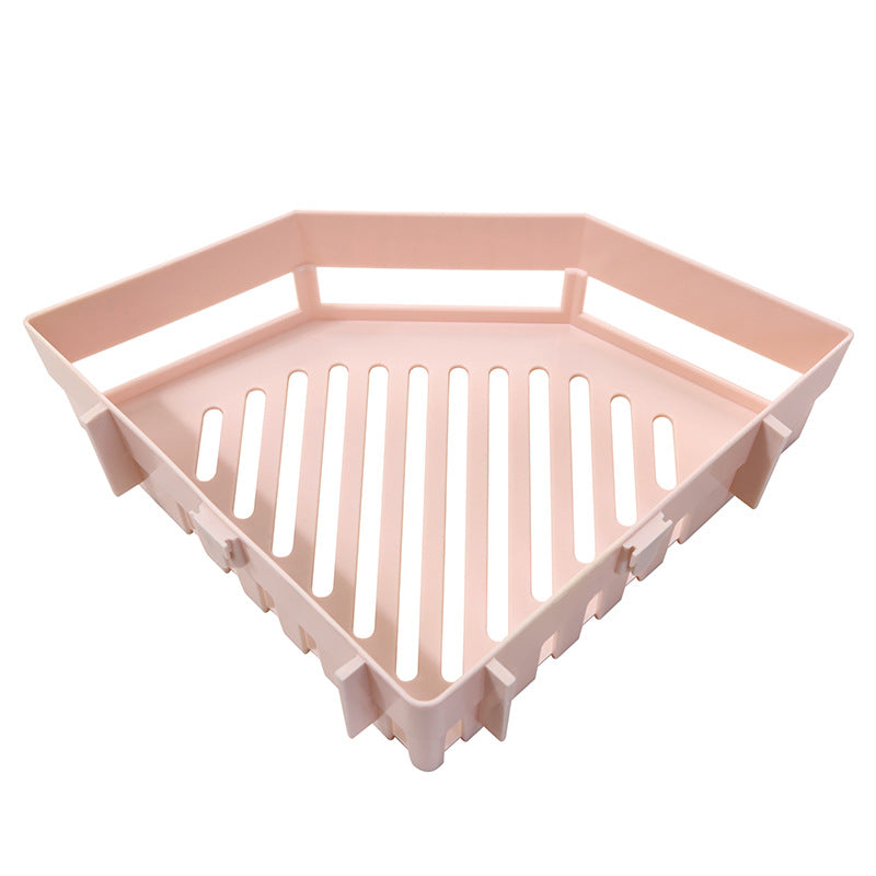 1 Pc Triangular Bathroom Corner Storage Rack – Space-Saving Wall Mounted Shelf for Bathroom & Kitchen