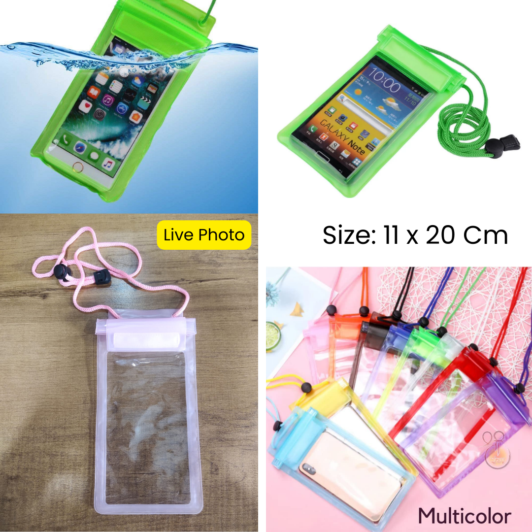 Waterproof Mobile Pouch Cover for All Mobiles, Cellphone Dry Bag Compatible for iPhone, Samsung, Mi, Redmi, Oppo, VIVO, All Other Smartphones