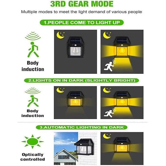 Wireless Motion Sensor Solar Wall Sconce – Waterproof LED Outdoor Wall Lantern for Porch, Fence & Courtyard (Pack of 1)