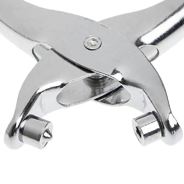 100 Pcs Gold Eyelets Belt Setting Plier - Leather Hole Punch Pliers, Grommets Kit with 100 Metal Eyelets in Silver for Leather, Shoes, Fabric, Belts, Workbooks, Apparel