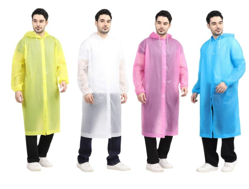 Waterproof Hooded Raincoat – Lightweight Unisex Rain Wear for Men & Women (Random Color)