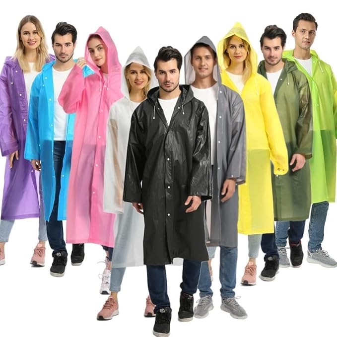 Waterproof Hooded Raincoat – Lightweight Unisex Rain Wear for Men & Women (Random Color)