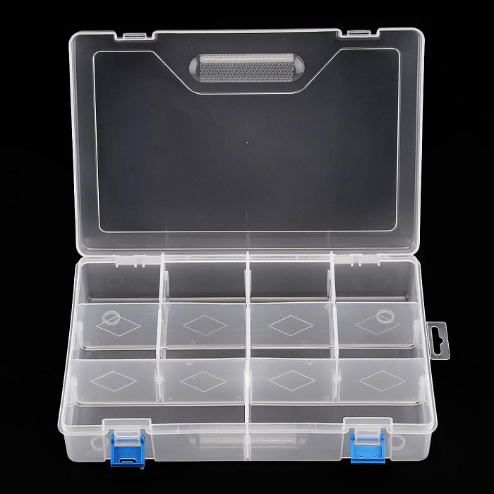 10-Grid Large Capacity Transparent Plastic Storage Box – Organizer for Jewelry, Accessories, and Small Items (Pack of 1)