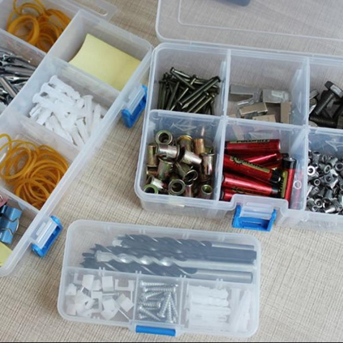 10-Grid Large Capacity Transparent Plastic Storage Box – Organizer for Jewelry, Accessories, and Small Items (Pack of 1)