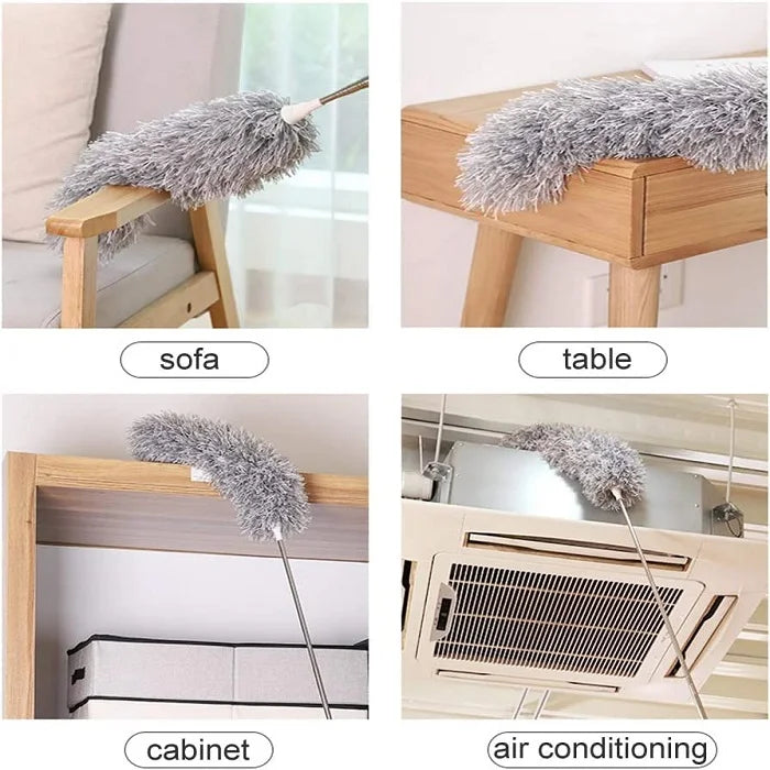 Extendable Microfiber Feather Duster - Telescopic Cleaning Brush for Dust, Cobwebs & Hard-to-Reach Areas (Pack of 1)