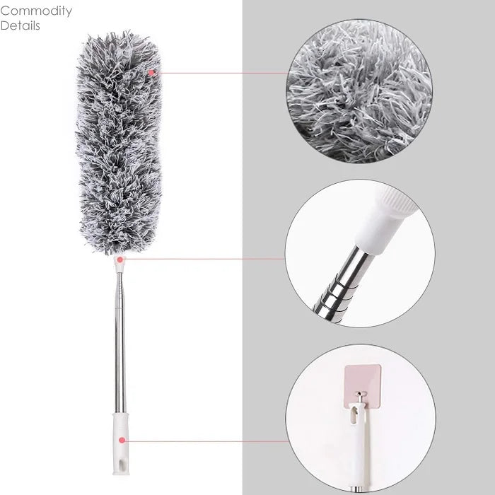 Extendable Microfiber Feather Duster - Telescopic Cleaning Brush for Dust, Cobwebs & Hard-to-Reach Areas (Pack of 1)