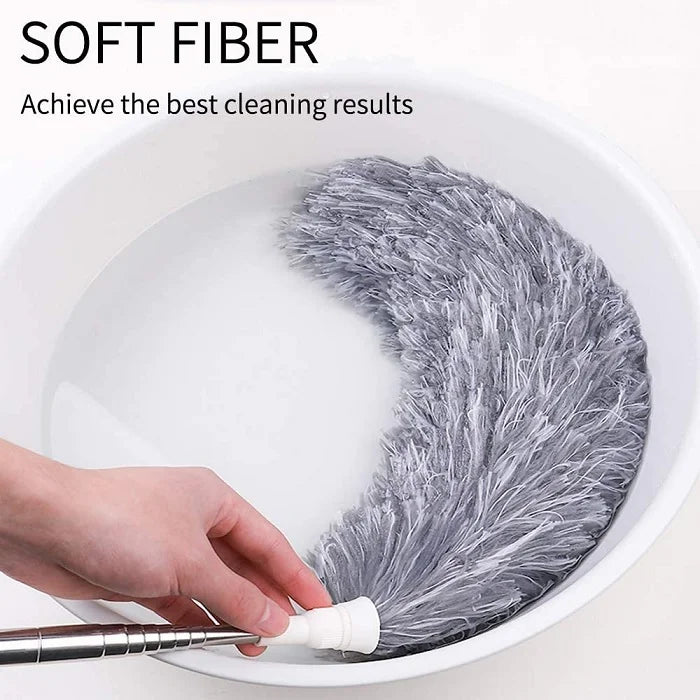 Extendable Microfiber Feather Duster - Telescopic Cleaning Brush for Dust, Cobwebs & Hard-to-Reach Areas (Pack of 1)