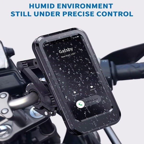 Waterproof Motorcycle Mobile Phone Holder – 360° Rotating Bike Mount for Cell Phones (Pack of 1)