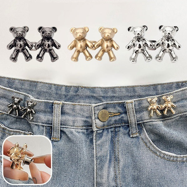 1 Pair Bear Button Jeans Buckle