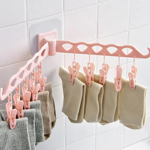 10 Clip Multifunctional Self Adhesive Cloth Hanger