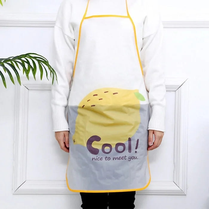 Waterproof Fruit Print Apron – Cooking, Baking & Cleaning Protection (Random color- Pack of 1)