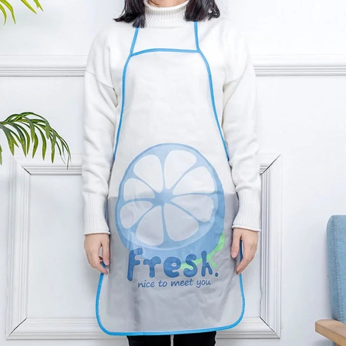 Waterproof Fruit Print Apron – Cooking, Baking & Cleaning Protection (Random color- Pack of 1)