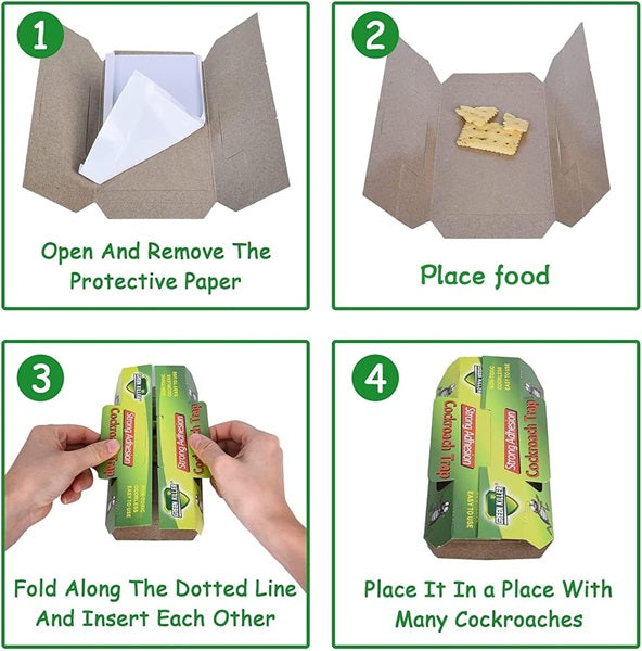 10pcs Cockroach Killer Trap Pad for Kitchen, Room, Office, Strong Adhesive Cockroach Killer, Pesticide Free Cockroach Repellent, Safe and Easy Cockroach Trap