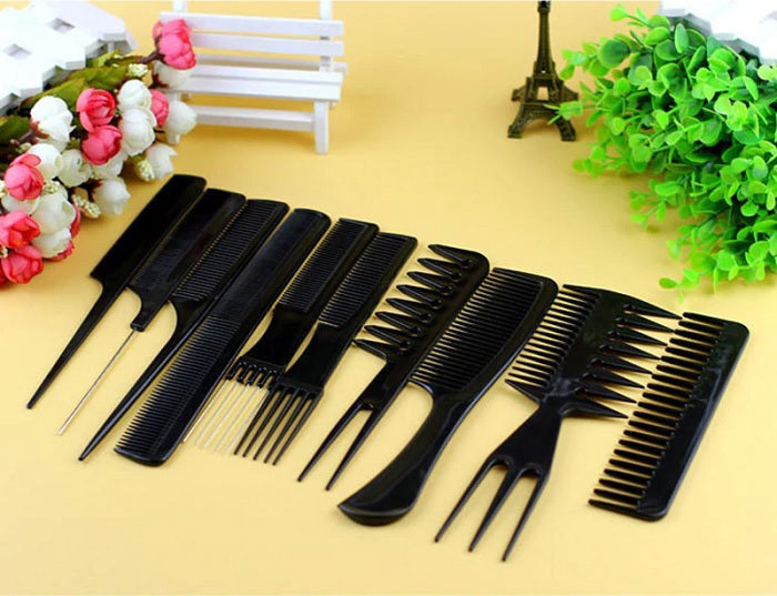 10 Pcs Hair Styling Professional Comb Set – Durable Hairdressing Combs for Salon & Home Use