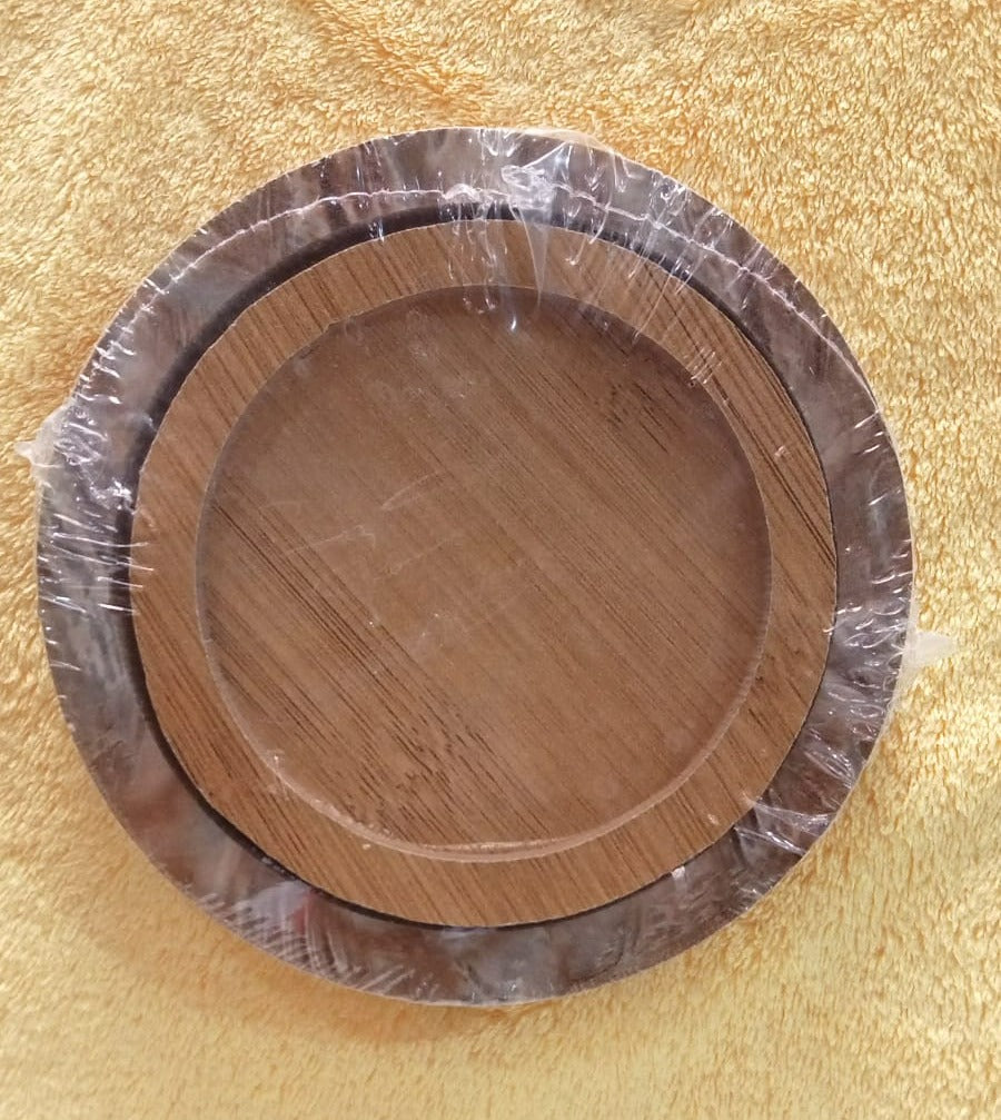 Wood Serving Round Plate
