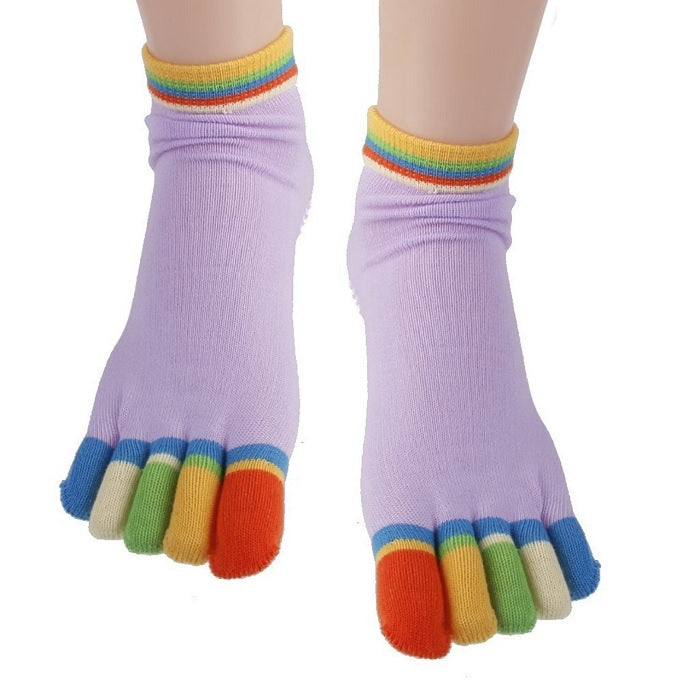 Yoga Gym Non-Slip Socks, Women Colorful Socks, Home, Kitchen Use Massage Toe Socks Full Grip Sports Exercise (1 Pair)