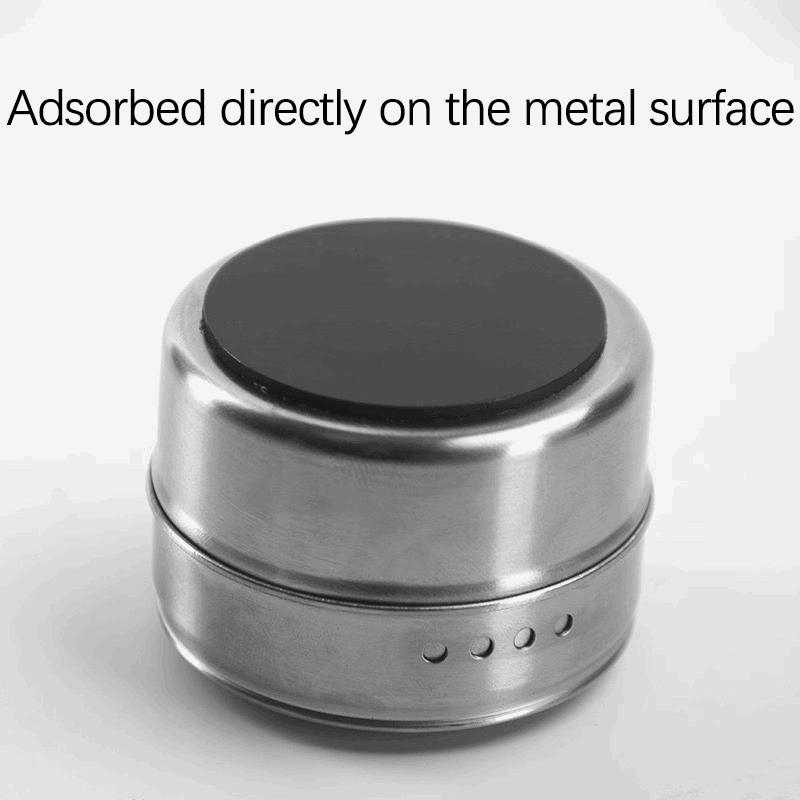 1 Pc Magnetic Spice Jar , Stainless Steel Seasoning Container, with Easy Pour Holes, for Kitchen Organization