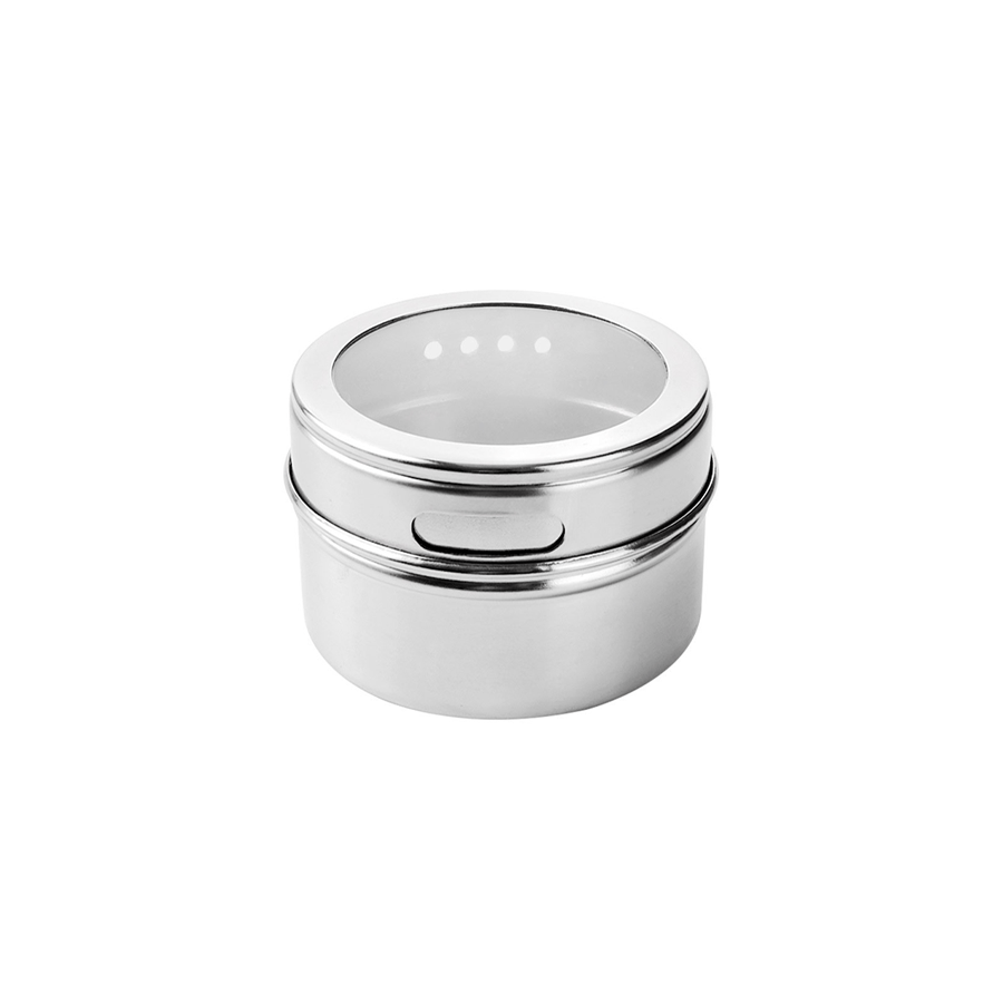 1 Pc Magnetic Spice Jar , Stainless Steel Seasoning Container, with Easy Pour Holes, for Kitchen Organization