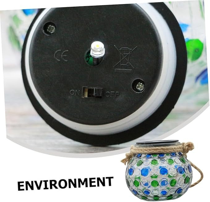 LED Solar Lanterns – Crackle Glass Ball Hanging Lights, Outdoor & Indoor Decorative Lighting (Pack of 2 Pcs )