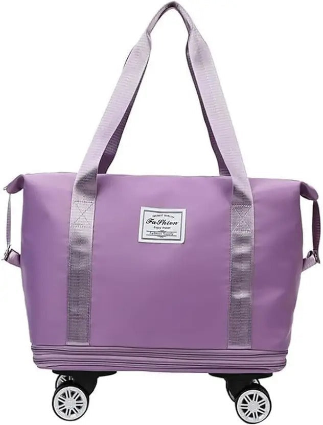 Duffel Trolley Bag with Wheels, Expandable Foldable Luggage Bag for Travel