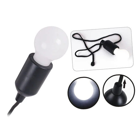 LED Pull Cord Pendant Light with Drawstring - Portable Hanging Lamp for Home, Camping & Outdoor Use (Pack of 1)