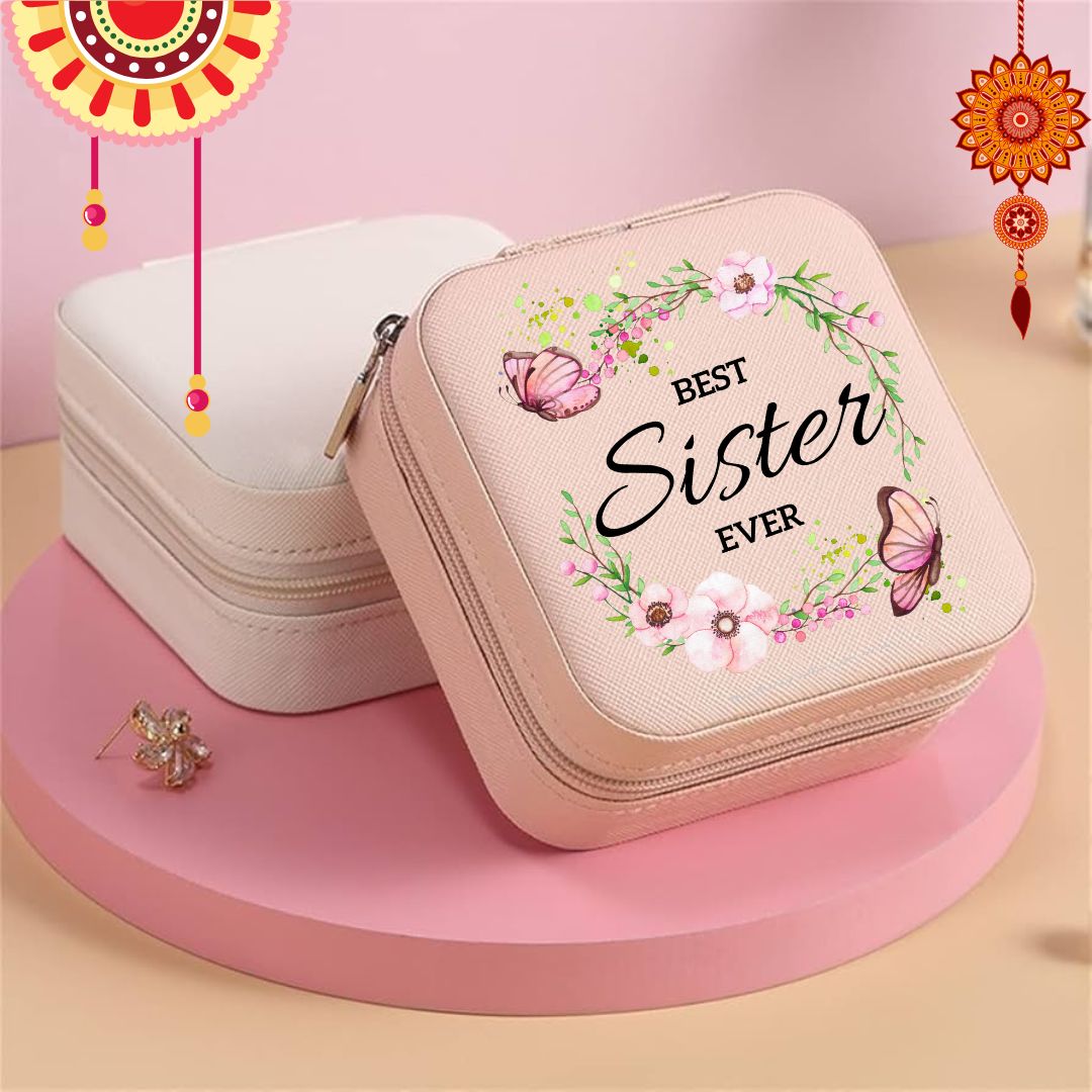 'Best Sister Ever' Travel Jewelry Box - Perfect Gift for Sisters and Best Friends