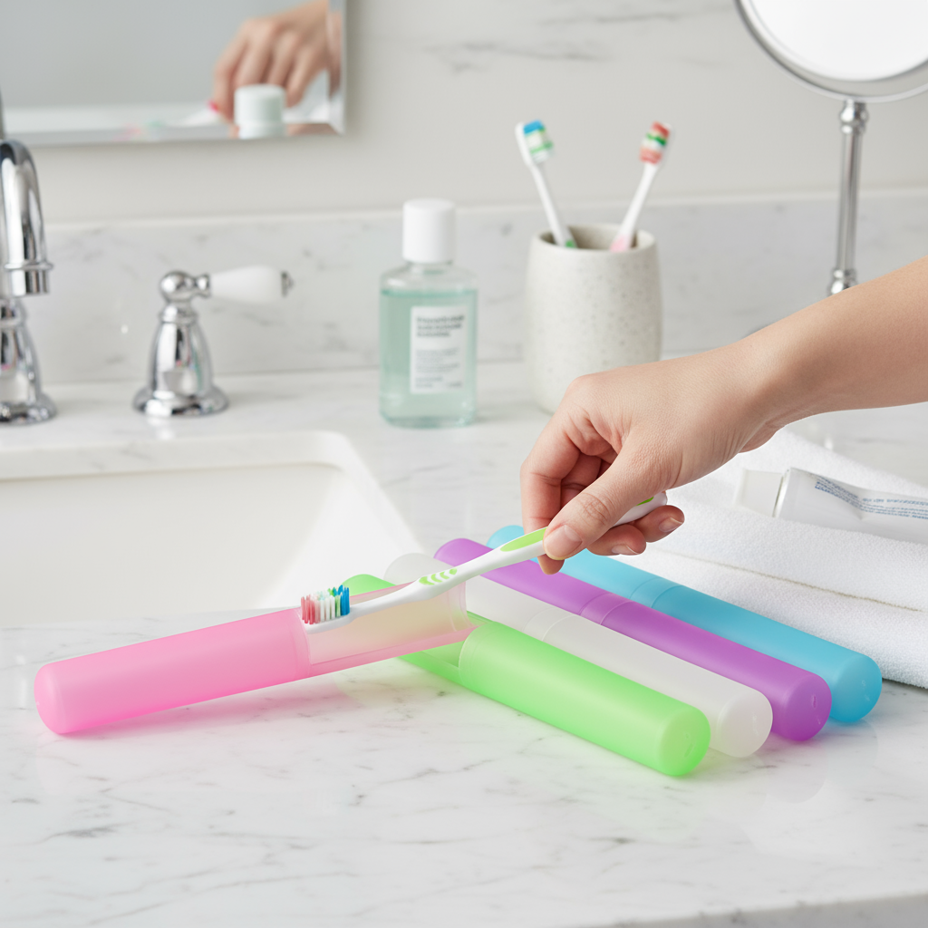 1 Pc Plastic Toothbrush Cover, Anti Bacterial Toothbrush Case Box, Portable Toothbrush Container For Travel