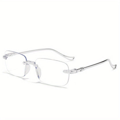 1 Pc Smart Zoom Golden and Sliver Reading Glasses, Suitable for Business Office Wear, High-end and Fashionable Golden and Silvery Edge Reading Glasses for Outdoor Use (Random Color Shipped)