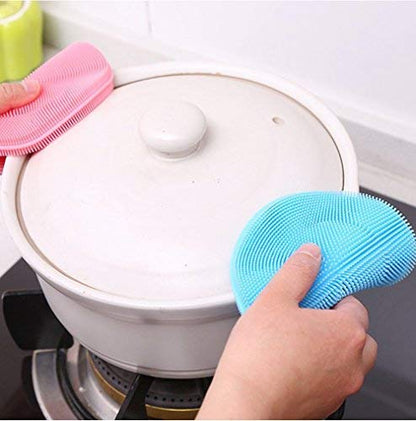 1 Pc Cleaning Supplies Sponges Silicone Scrubber for Kitchen Non Stick Dishwashing & Baby Care Sponge Brush Household Health Tool