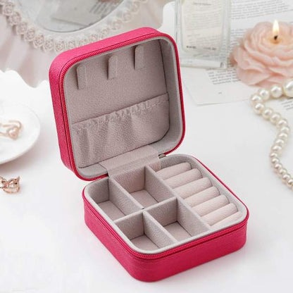 Customised Jewellery Box - Portable Mini Travel Jewellery Box - Acrylic Name - Dark Pink