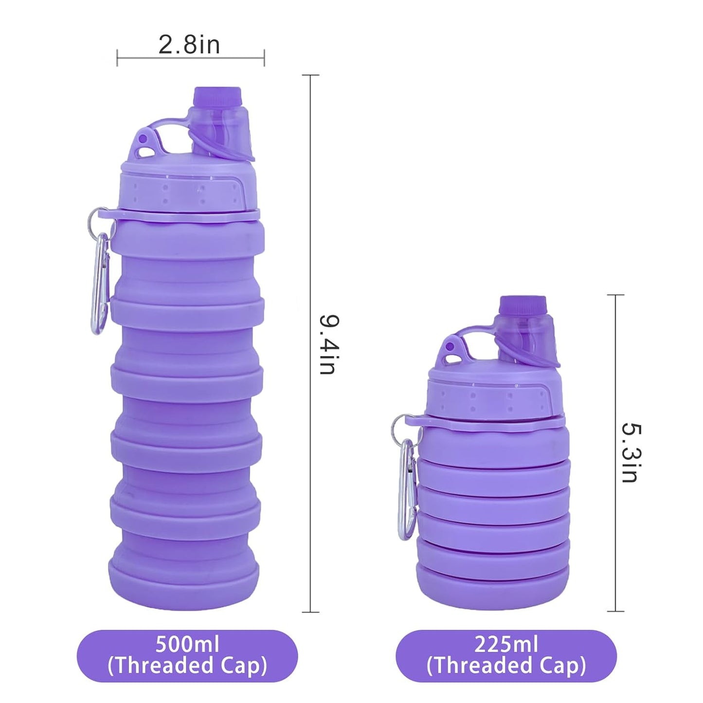 1 Pc Collapsible Water Bottle – Portable 500ml Silicone Sports Bottle