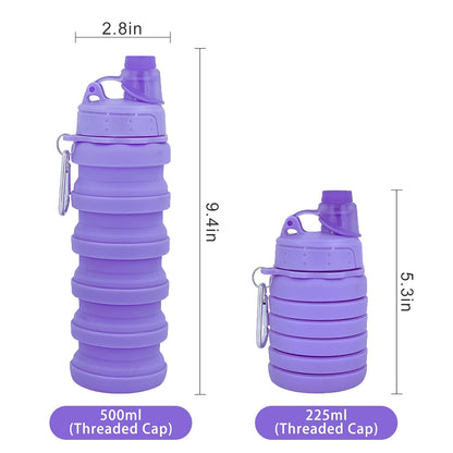 1 Pc Collapsible Water Bottle – Portable 500ml Silicone Sports Bottle