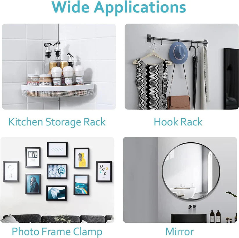 Wall Adhesive Hooks, No-Drilling Waterproof Screw for Hanging