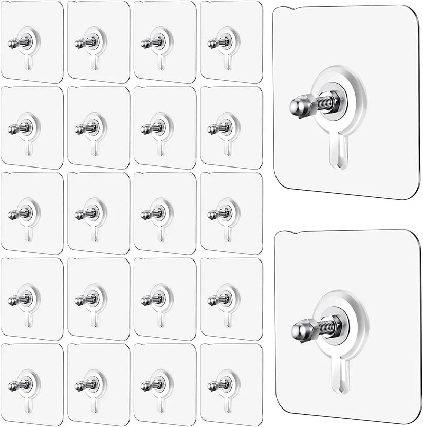 Wall Adhesive Hooks, No-Drilling Waterproof Screw for Hanging