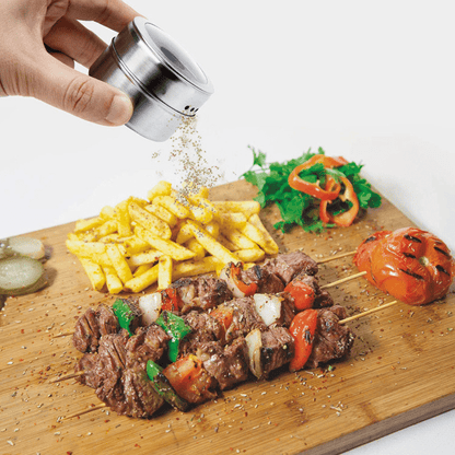 1 Pc Magnetic Spice Jar , Stainless Steel Seasoning Container, with Easy Pour Holes, for Kitchen Organization