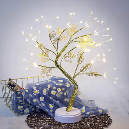 Leaf Tree Lamp with Touch Switch – USB & Battery Operated LED Bonsai Tree Light for Bedroom, Baby Room, and Home Decoration(Pack of 1)