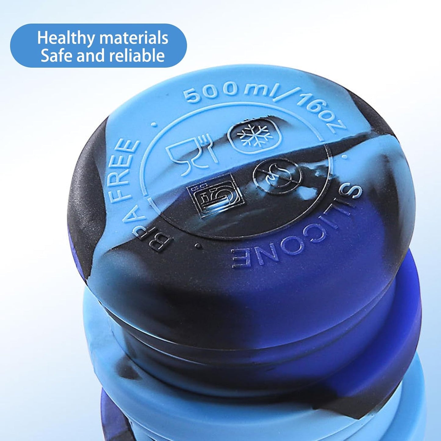 1 Pc Collapsible Water Bottle – Portable 500ml Silicone Sports Bottle